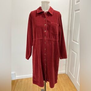 L.L. Bean Burgundy Long Sleeve Dress